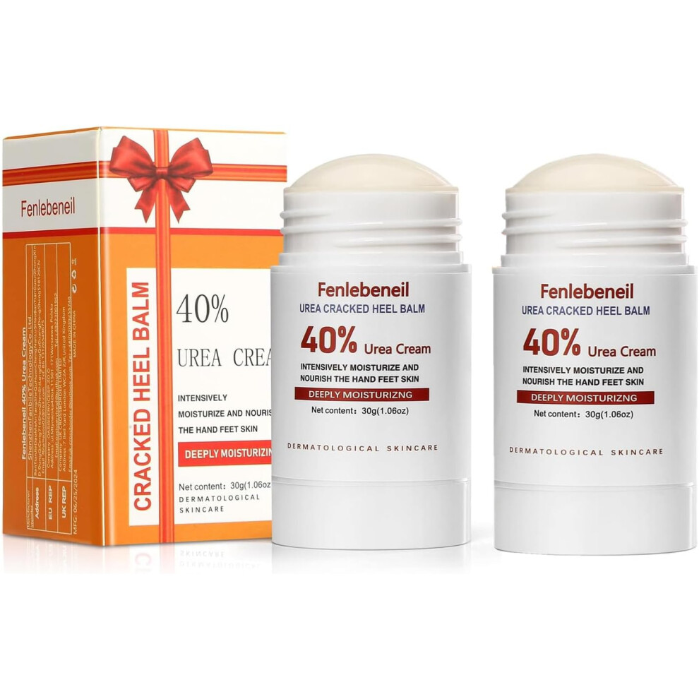 Fenlebeneil  (Pack o 2)40% Urea Cream Cracked Heel Balm |Dry, Cracked Feet, Heals Feet Hand Moisturizing Lotion - 30g Each