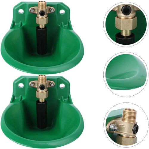Automatic Sheep Drinking Bowl 2-Pack With Valve, Durable Waterer For Cattle, Goats And Poultry Smooth Surface No Leakage 1