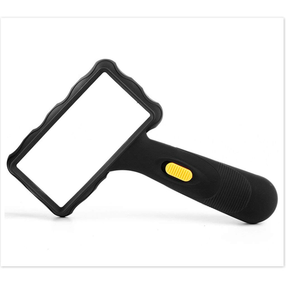Magnifier With Lights Oblique-Handle Reading Magnifier 115x165x30 Rectangular Lens For Elderly, Students, Children