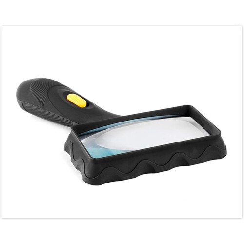 Magnifier With Lights Oblique-Handle Reading Magnifier 115x165x30 Rectangular Lens For Elderly, Students, Children 1