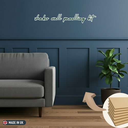 17 Pack (10x100cm & 7x50cm) Shaker MDF Pre-Cut Wall Panelling Kit 1