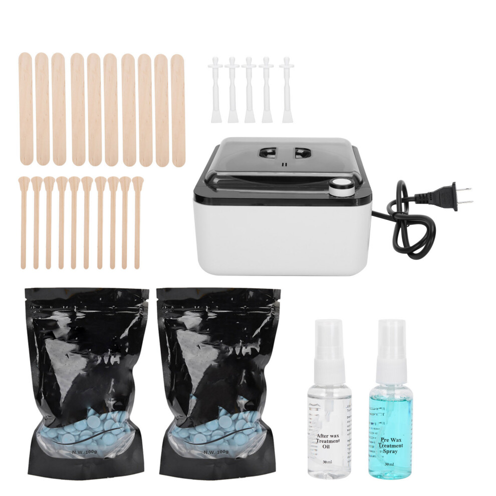 (Prise US 110V) 8Pcs Hair Removal Wax Heater Kit Wax Beans Melting Machine EU Plug