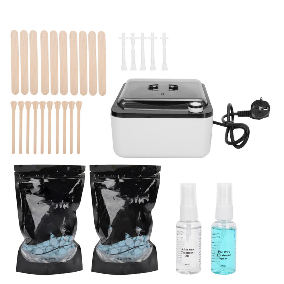 (EU Plug 220V) 8Pcs Hair Removal Wax Heater Kit Wax Beans Melting Machine EU Plug