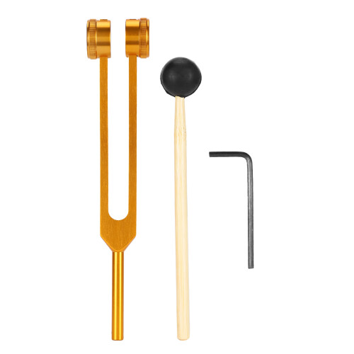 (Gold) Tuning Fork Hammer Set for Sound Healing Therapy Silver