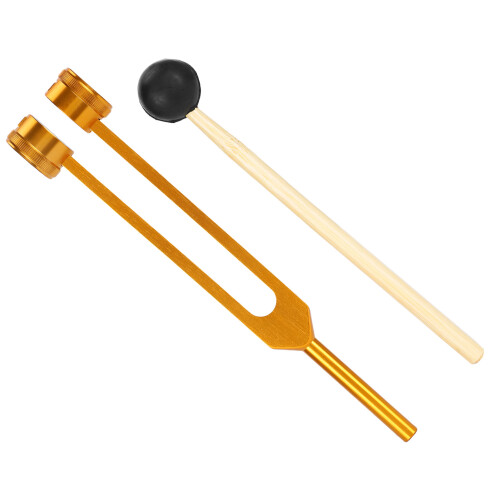 (Gold) Tuning Fork Hammer Set for Sound Healing Therapy Silver 1