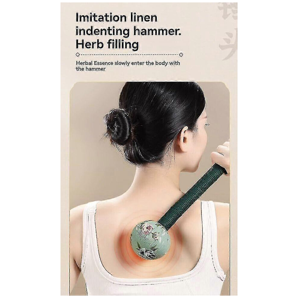 Kikidex (26Cm, ) Manual Body Lymphatic Massage Hammer, Wormwood Massage Hammer, Lymphatic Hammer Yellow