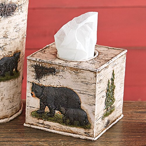 ZWART BOS DECOR Woodland Bear Tissue Box