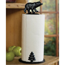 DECORACIΣN DEL BOSQUE NEGRO - Cabaρa de cocina con soporte para toallas de papel de oso - Decoraciσn rϊstica vintage de vida silvestre