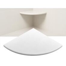 Threshold.Shop Sedile per doccia angolare in marmo super bianco da 45,7 cm ??Panca da bagno con montaggio solido o galleggiante, mensola a muro e