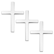 3 STK Cross Car Decal Selvkl?bende metal Jesus Cross-klisterm?rker til bilkarosseri bagklap og sidedekoration - 3D legering, krydsemblem, ridser,