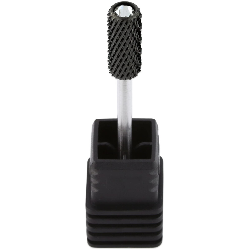 Pana Black Crystal Top Nail Drill Bits - 3/32'' Small Barrel Carbide Bits Coarse - Suitable For Manicure Pedicure Cuticle Gel Polishing Beginners Bit