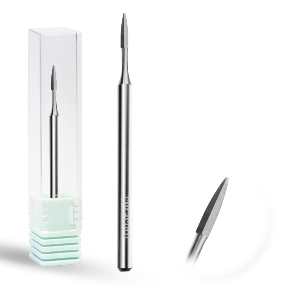 Curacoro Cuticle Nail Drill Bit 3/32'' - 1.2Mm Flame Polygon Shape Bit For Professional Finish Refine & Smooth Acrylic Or Gel Nails Nail Art Pedicu