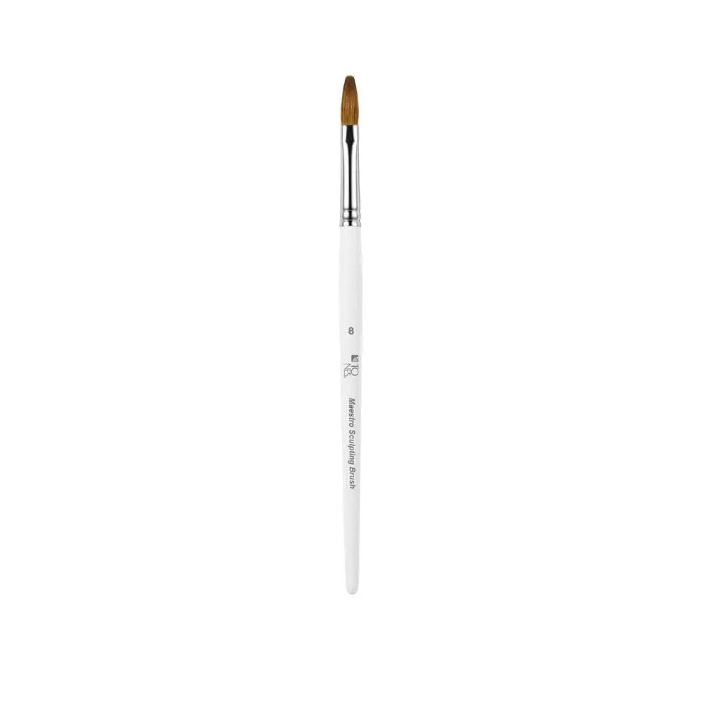 Tones Maestro Kolinsky Sculpting Brush - 100% Kolinsky Sable Hair Brush For Acrylic Nails - Ultra Precise Nail Sculpting And 3D Nail Art Brush (#8)