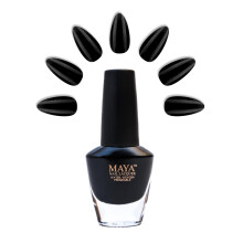 MAYA zwarte gelnagellak - sneldrogend, niet-giftig, ademend en dierproefvrij Nail Art DIY-manicure gecertificeerde Halal-nagelkit - 0,4 fl oz Soak Of