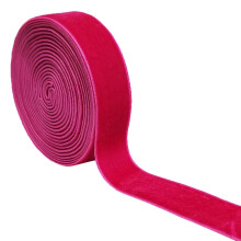 Qingxii Decorr Bruiloft Kerst Valentijnsdag Geschenkdoos DIY Craft Decor Fluwelen Lint (Fuschia 1''x2Yards)