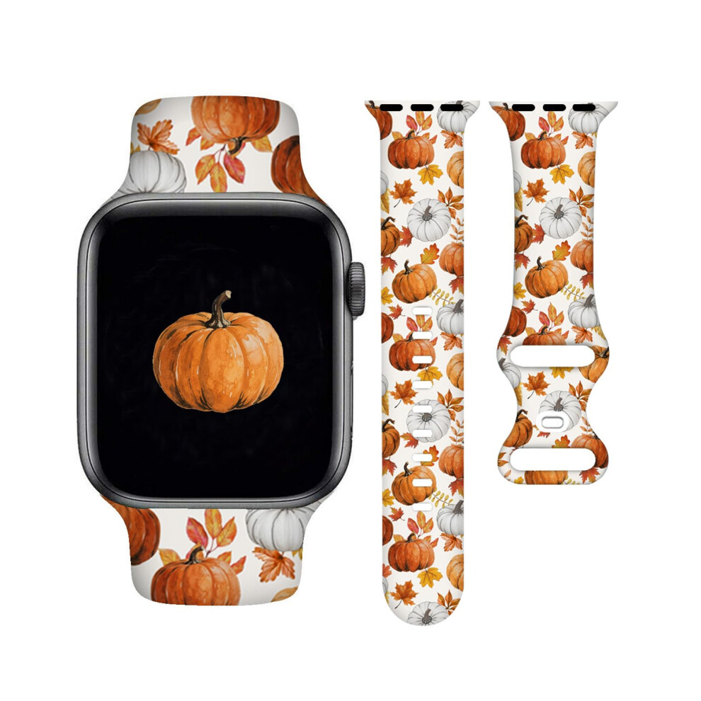 Christmas Halloween Watch Band Compatible With Watch 38Mm 40Mm 41Mm 42Mm 44Mm Thanksgiving Day Holiday Silicone Strap Replacement Wristbands For Iwa 717382818122