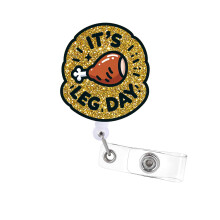 Thanksgiving Badge Reel Intrekbare Leuke Vakantie ID Badge Houder met 360 Draaibare Alligator Clip Leuke Kalkoen Been Naam Badge Reel voor Verpleegku