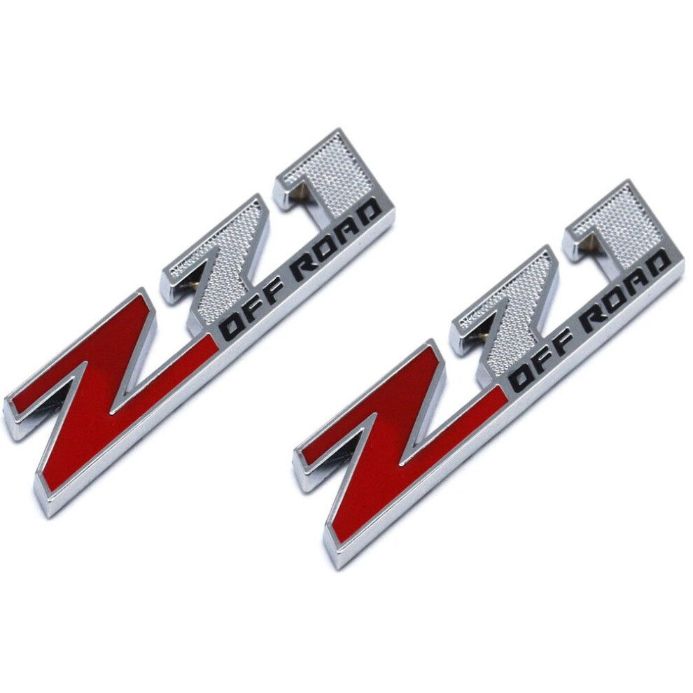 Aimoll 2Pcs (Small Size) Z71 Off Road Emblems 3D Aolly Decal Emblems For Gmc Chevy Silverado Sierra Suburban Colorado. (Chrome ) Red 603977242499