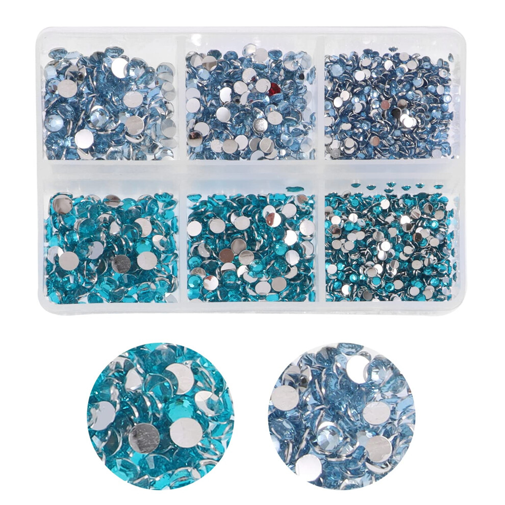 Oemoo Light/Blue 3000Pcs Flatback Rhinestones For Crafts And Sapphire Crystals Rhinestone Resin Flatback Glitter Gems Nail Diamonds Rhinestones For