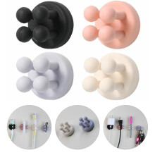 Support pour rasoir Mindful Design 4 supports de brosse dents en silicone auto-adhsifs fixs au mur sur miroir pour suspendre une serviette
