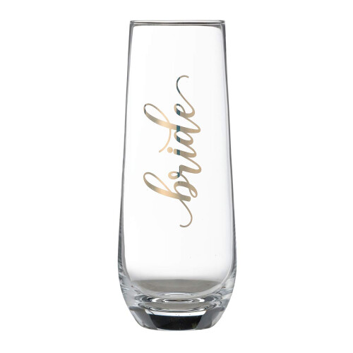 Lillian Rose Gold """"Bride"""" steelloos champagneglas