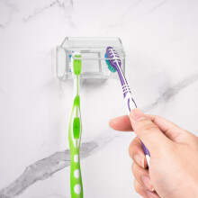 Porte-brosse dents mural avec couvercle pour salle de bain, 2 emplacements, organisateur de rangement pour brosse dents, support de suspensio