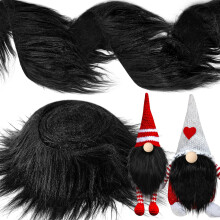 Tatuo 2 x 60 tum svart fuskplstyg Halloween fluffigt fuzzy hantverk fuskplssnitt Shaggy syntetisk plysch lappsmnad DIY vinterjulkostym Gnome S