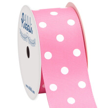 Ribbli Grosgrain Polka Dot Craft Ribbon 1-1/2 Inch 10-Yard Spool Sherbet Roze met witte stippen Gebruik voor haarelastiekjes Cadeauverpakking Alle kn
