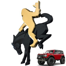 Emblema Add-A-Sasquatch per decalcomania fuoristrada Bronco 3x4 pollici con accessorio adesivo personalizzato 3M (Sasquatch Riding Bronco Set#2)
