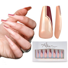 Allkem Mystic French Press on Nails | Fnyes extra hossz kopors | 10 mret - 20 db Balerina Nail kszlet ragasztval