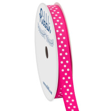 Ribbli Grosgrain Polka Dot Craft Ribbon 3/8 Inch 10-Yard Spool Shocking Pink met witte stippen Gebruik voor cadeauverpakking Feestdecoratie Alle knut
