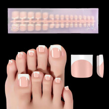 150ks French Tip Press na nehty Krtk ctvercov Nude Press na nehty Bl Francouzsk Tipy na nehty pro eny Mekk gel Umel nehty na prstech Akrylov