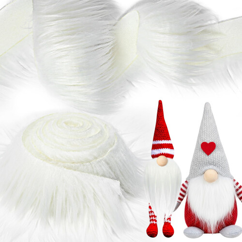 Tatuo 2 x 60 Polegadas Tecido de Pelúcia Branca Falsa para Halloween Costura DIY