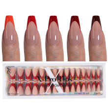 SXC Cosmetics French Tip Press On Nails 150 stuks in 15 maten Ultra Fit met vooraf aangebrachte Tip Primer en Base Coat U hoeft geen nepnagels te vij