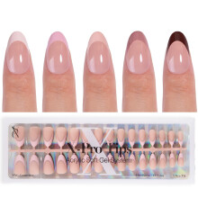 SXC Cosmetics Unhas Postiças French Tip 150 Peças em 15 Tamanhos Ultra Ajustáveis com Primer e Base