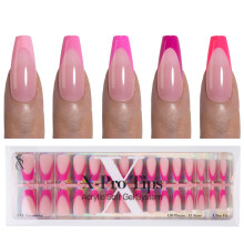 SXC Cosmetics French Tip Press On Nails 150 stuks in 15 maten Ultra Fit met vooraf aangebrachte Tip Primer en Base Coat U hoeft geen nepnagels te vij