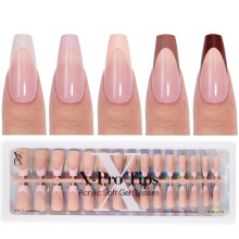 SXC Cosmetics French Tip Press On Nails 150 stuks in 15 maten Ultra Fit met vooraf aangebrachte Tip Primer en Base Coat U hoeft geen nepnagels te vij