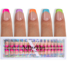 SXC Cosmetics X-Pro Tips French Tip Press On Nails - Bright Pastel Glow in the Dark-serie (GLOW113-XS Square)