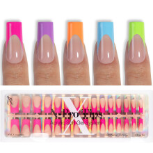 SXC Cosmetics X-Pro Tips French Tip Press On Nails - Bright Pastel Glow in the Dark-serie (GLOW117-M Square)