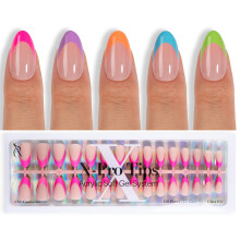 SXC Cosmetics X-Pro Tips French Tip Press On Neils - Bright Pastel Glow in the Dark Series (GLOW114-S Almond)