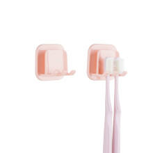 Lot de 2 porte-brosses dents autocollants muraux rsistants l'eau, crochet 2 en 1 avec support pour brosse dents et porte-gobelet gargarism
