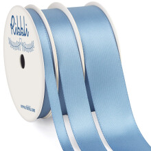Ribbli 3 Rolos Fita de Cetim Azul Poeira Dupla Face, Total 30 Jardas
