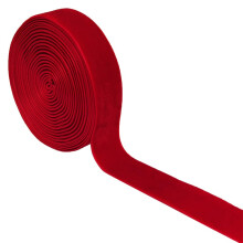 Qingxii Decorr Bruiloft Kerst Valentijnsdag Geschenkdoos DIY Craft Decor Fluwelen Lint (Rood 1''x6Yards)