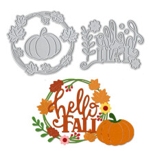 Herfst Pompoen Metalen Stansmessen Esdoornblad Zonnebloem Woorden Die Cuts voor Kaarten Maken Thanksgiving DIY Scrapbooking en Fotoalbum Kaart Ambach