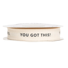 Sisterly Market - Fita de Algodão Herringbone Personalizada, Natural 5/8 Polegadas com Frase You Got This, 10 Jardas