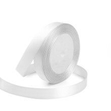 Wit lint 5/8 inch x 25 meter Wit satijnen stof zijden lint voor cadeauverpakking Strikjes Maken van bloemenboeketten Kransen DIY Handwerk Naaiproject