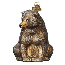 Old World Christmas Vintage Bear Glass Blown Ornament for Christmas Tree Handcrafted Holiday Decoration Vintage Animal Collection