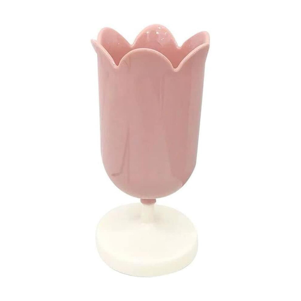 Pink Plastic Tulip Pen Holder Cute Pens Cup for Desk Pen Brush Organizer Office Stationery Supplies Home Decor Desk Supplies Holders and Dispensers-image-OPC-PMMJ6FK-NEW