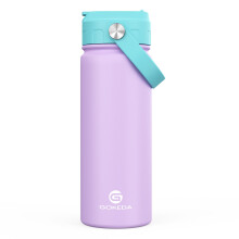 GoKEDA 18oz Kinder Wasserflasche, isolierte Flasche mit Stickern, 18/8 Edelstahl, auslaufsicher mit Strohhalm für Schule, Geschenke für Mädchen