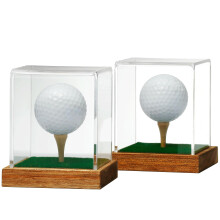 JupDec Golfbal Displaycase Helder Acryl Memorabilia Houder met Houten Basis & Tee